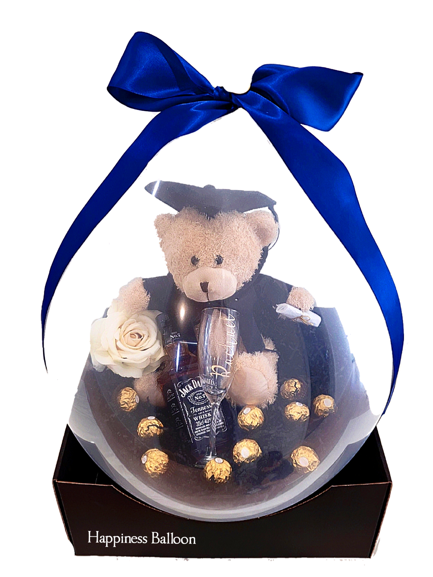 Graduation Bear & Chocolate Balloon Bouquet Box